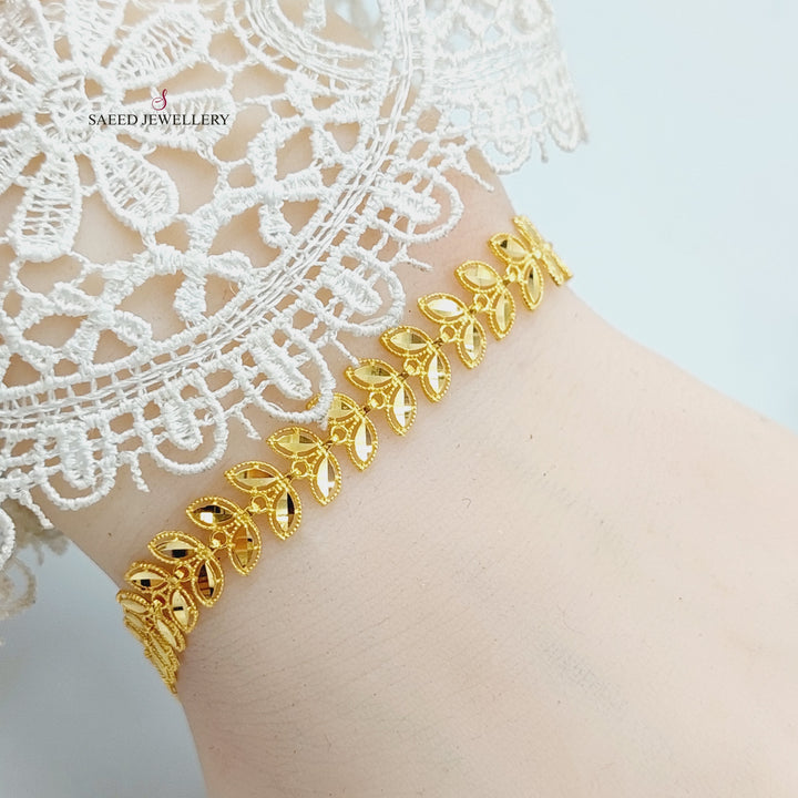 21K Gold Thin Spike Bracelet by Saeed Jewelry - Image 6