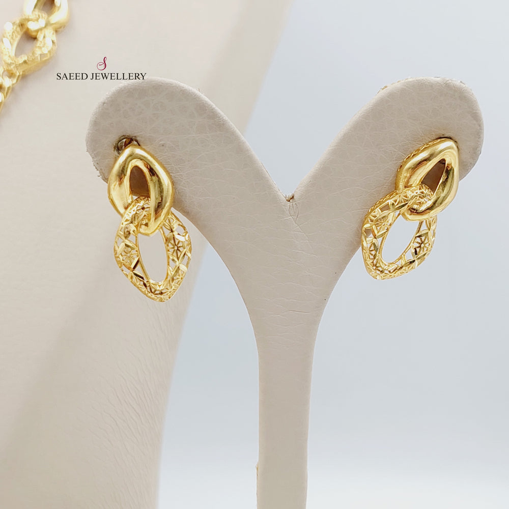 21K Gold Three Pieces Turkish Set by Saeed Jewelry - Image 2