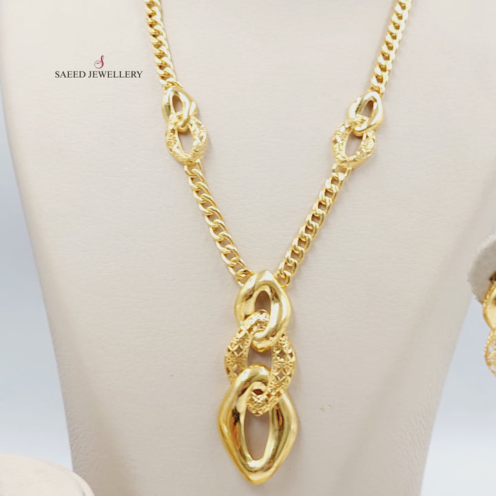 21K Gold Three Pieces Turkish Set by Saeed Jewelry - Image 3