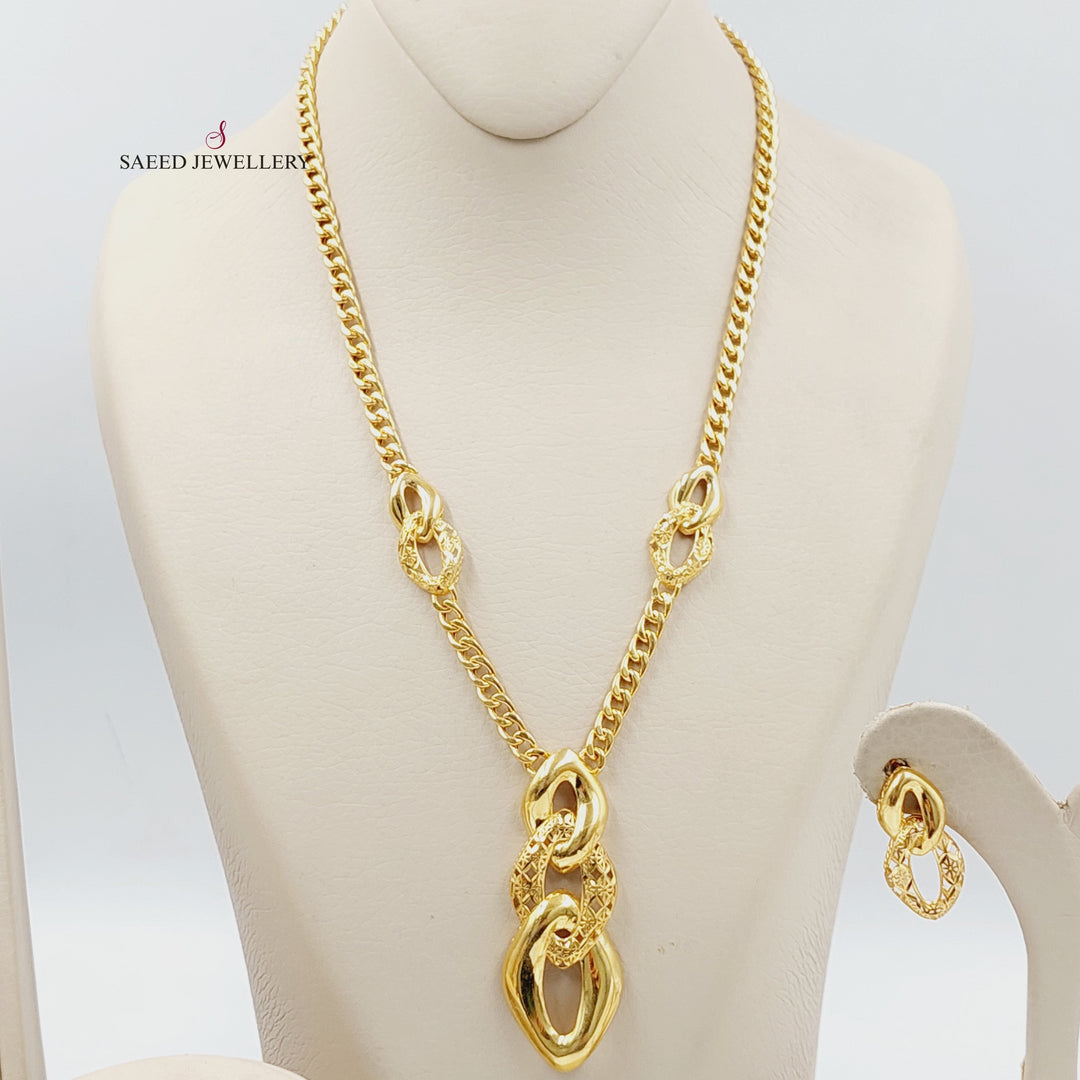 21K Gold Three Pieces Turkish Set by Saeed Jewelry - Image 4