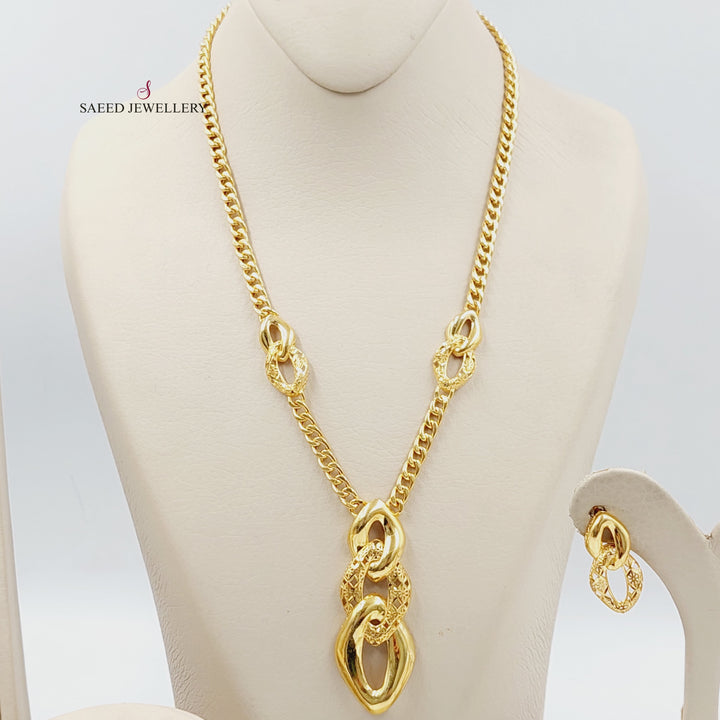 21K Gold Three Pieces Turkish Set by Saeed Jewelry - Image 4