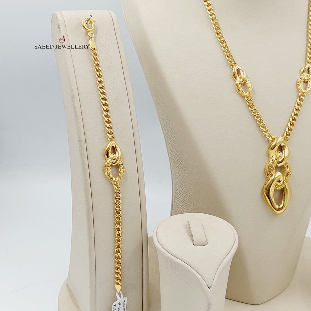 21K Gold Three Pieces Turkish Set by Saeed Jewelry - Image 5