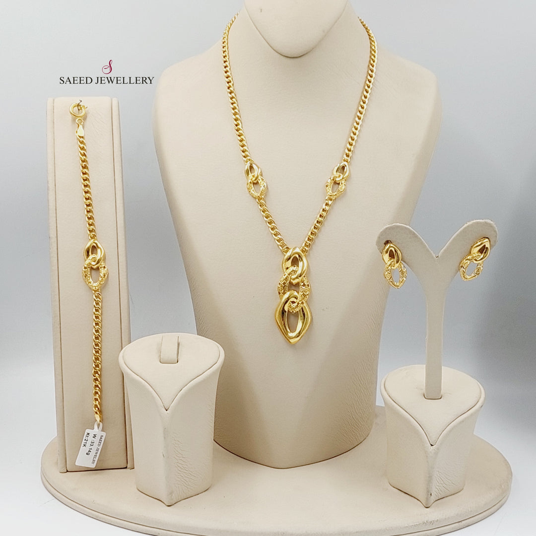 21K Gold Three Pieces Turkish Set by Saeed Jewelry - Image 1
