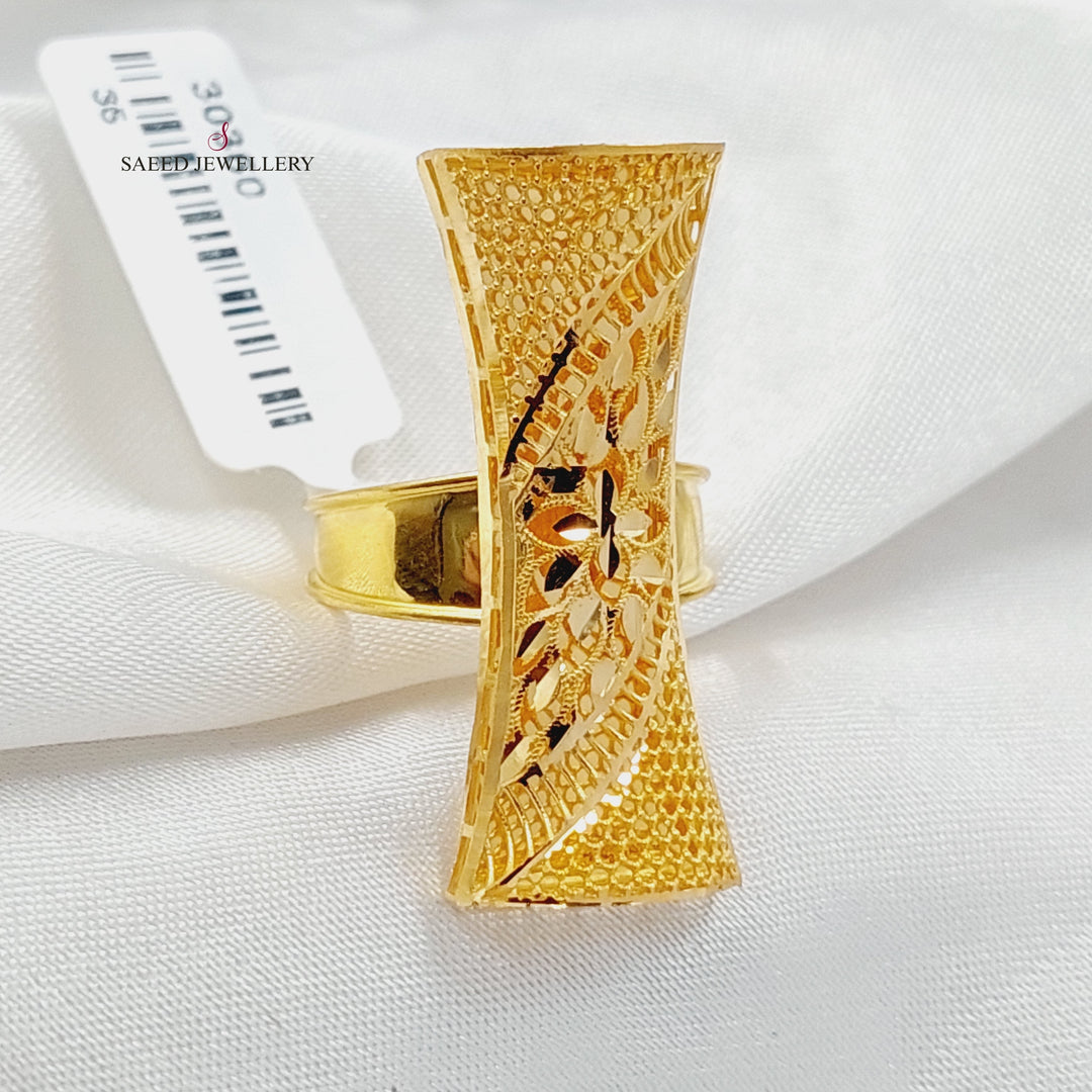 21K Gold Tie Kuwaiti Ring by Saeed Jewelry - Image 1