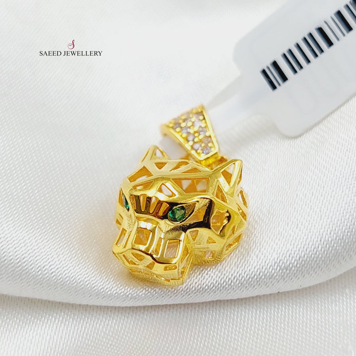 21K Gold Tiger Pendant by Saeed Jewelry - Image 2