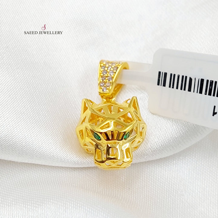 21K Gold Tiger Pendant by Saeed Jewelry - Image 3