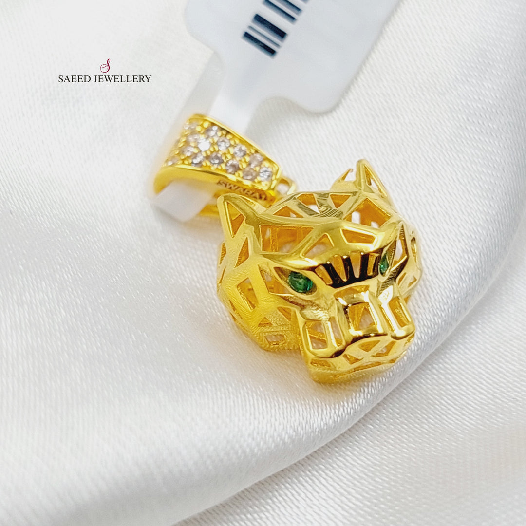 21K Gold Tiger Pendant by Saeed Jewelry - Image 1