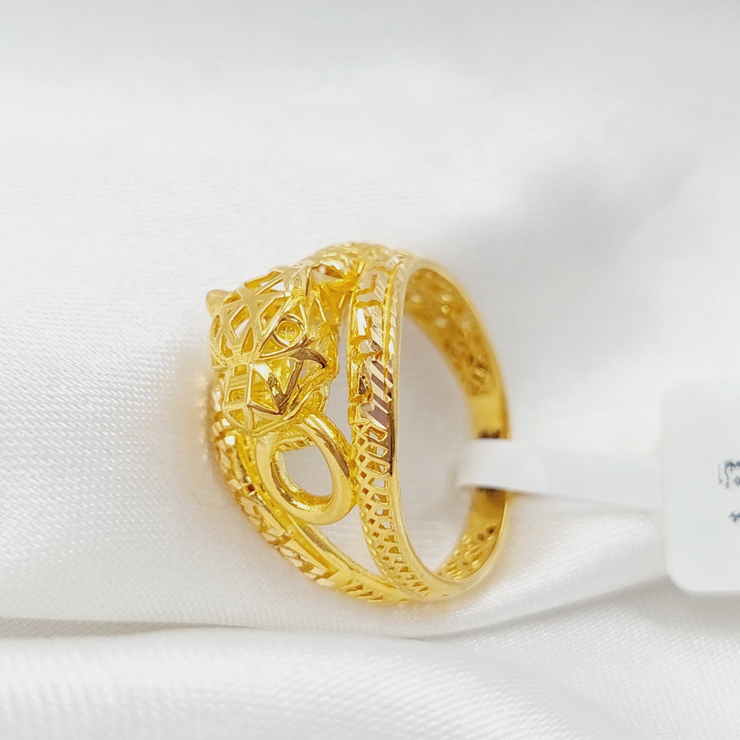 Tiger Ring Made Of 21K Yellow Gold by Saeed Jewelry-28500