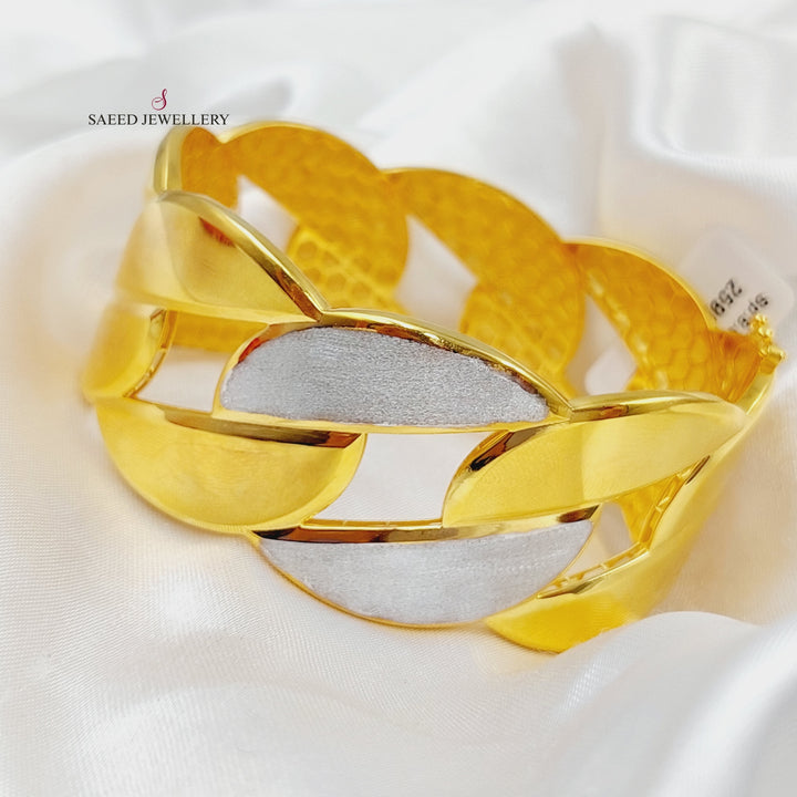 21K Gold Turkish Bangle Bracelet by Saeed Jewelry - Image 4