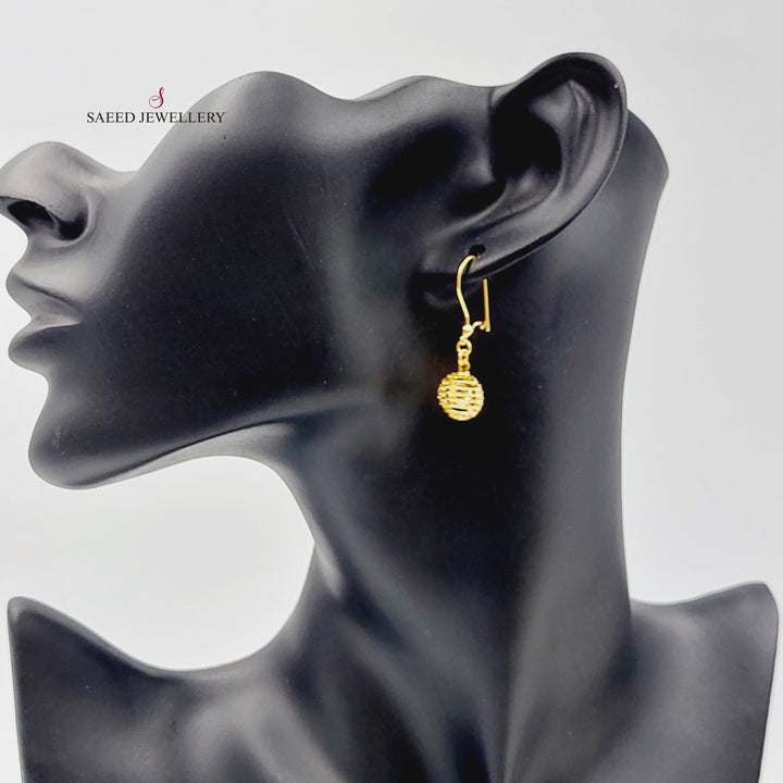 21K Gold Turkish Earrings by Saeed Jewelry - Image 4