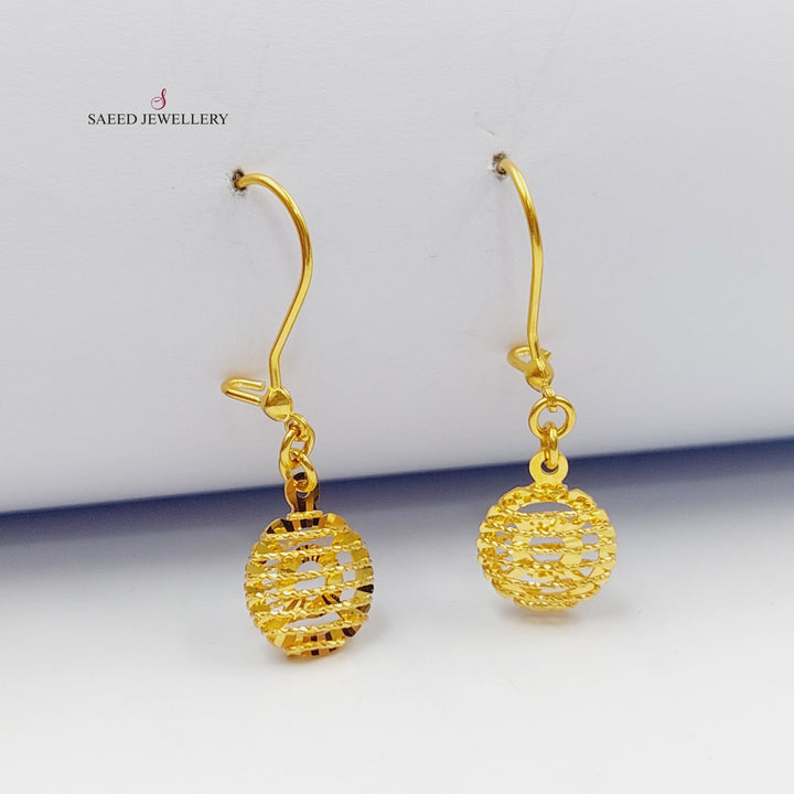 21K Gold Turkish Earrings by Saeed Jewelry - Image 7