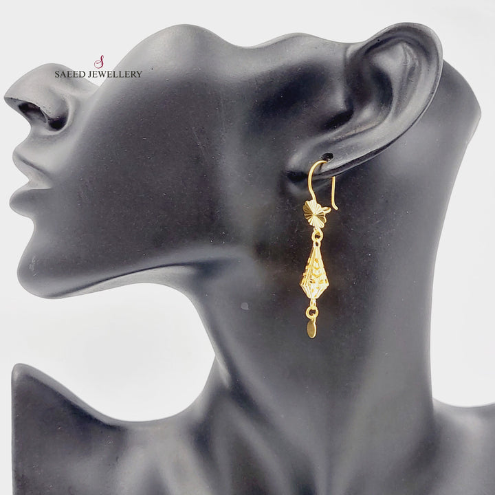 21K Gold Turkish Earrings by Saeed Jewelry - Image 2