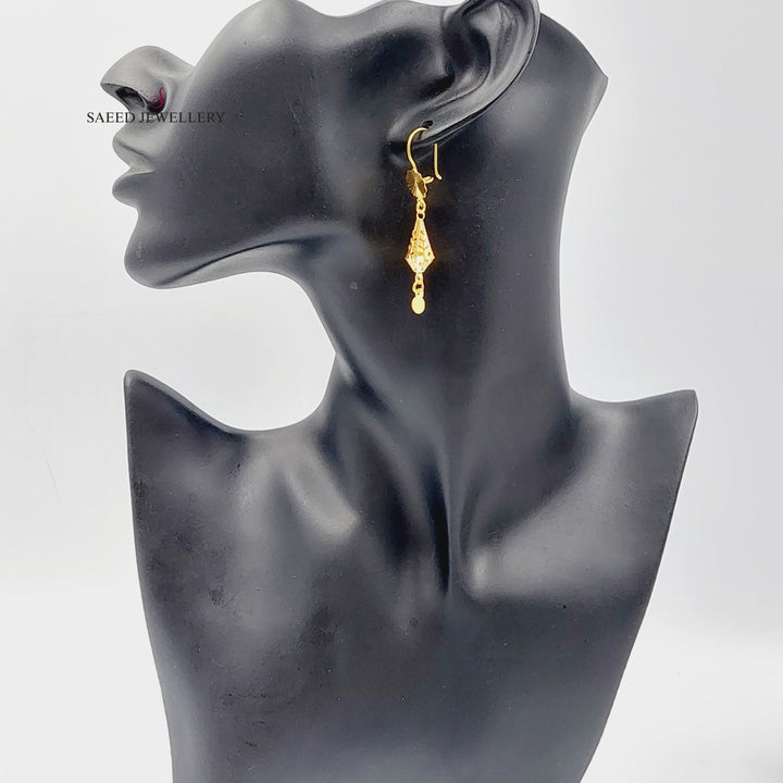 21K Gold Turkish Earrings by Saeed Jewelry - Image 5