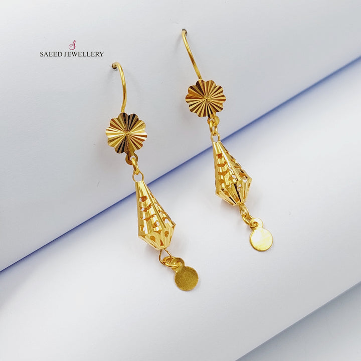 21K Gold Turkish Earrings by Saeed Jewelry - Image 1