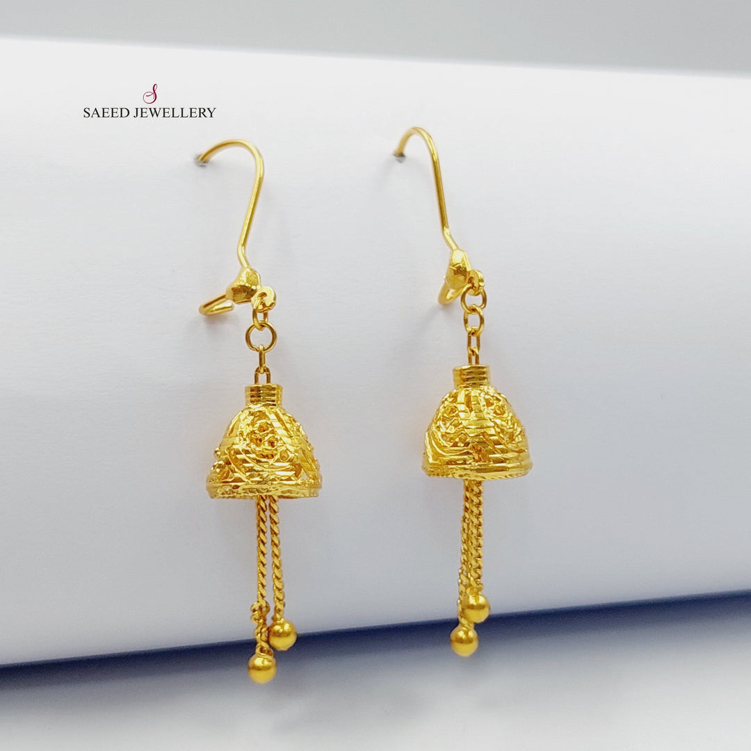 21K Gold Turkish Earrings by Saeed Jewelry - Image 2