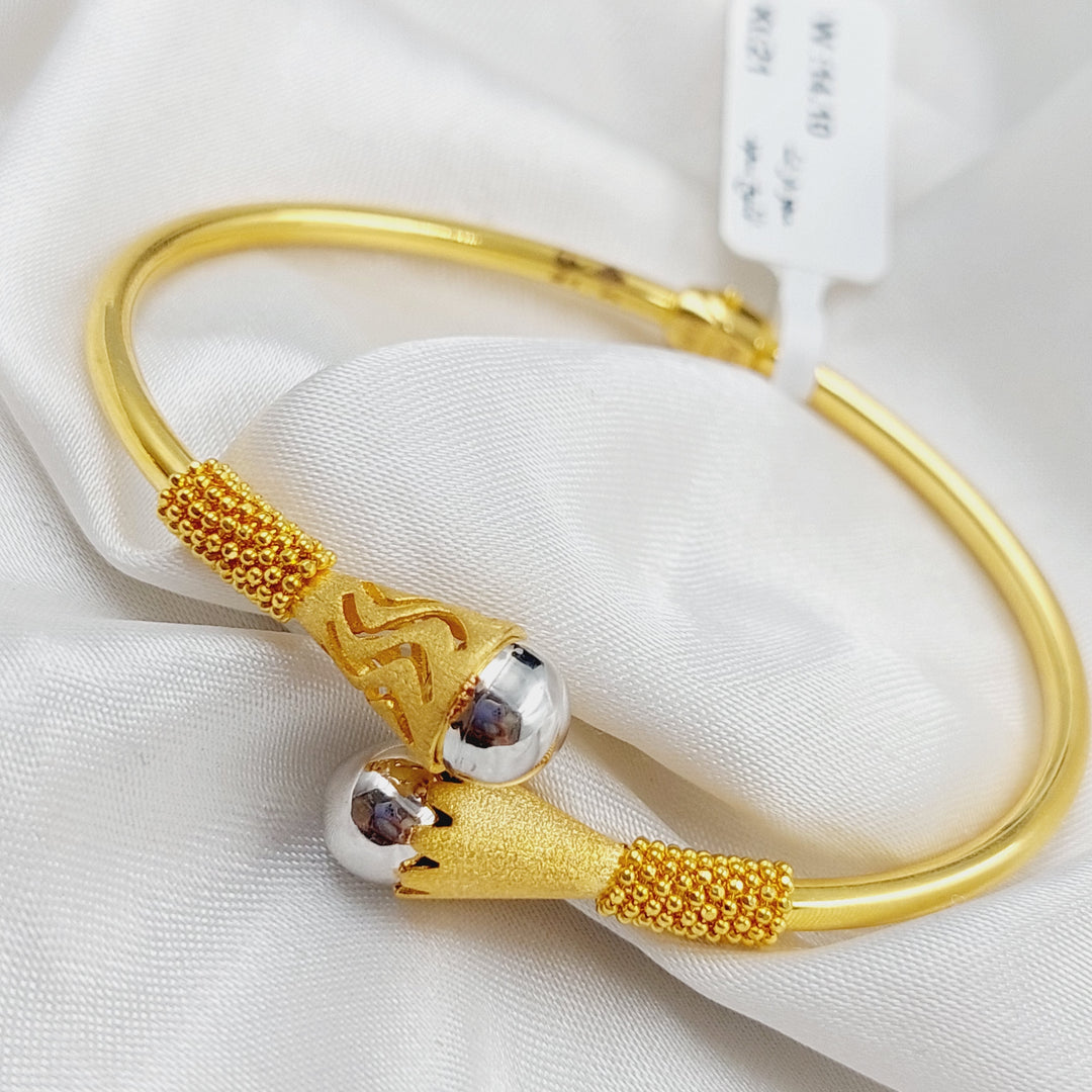 21K Gold Turkish Fancy Bangle Bracelet by Saeed Jewelry - Image 3