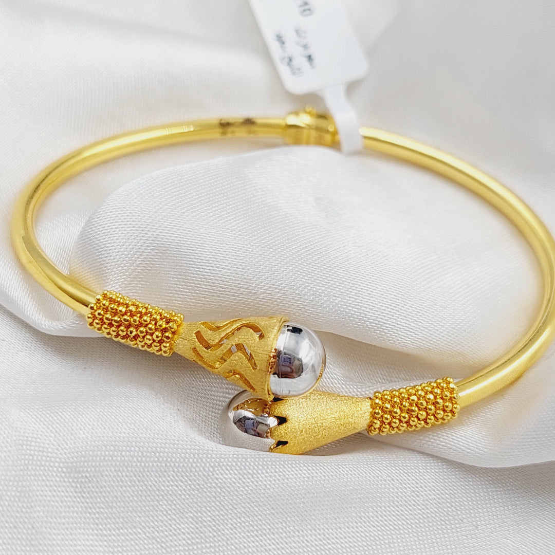 21K Gold Turkish Fancy Bangle Bracelet by Saeed Jewelry - Image 4