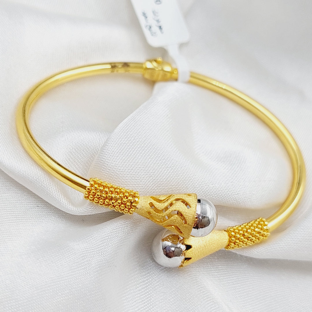 21K Gold Turkish Fancy Bangle Bracelet by Saeed Jewelry - Image 1