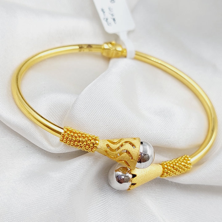 21K Gold Turkish Fancy Bangle Bracelet by Saeed Jewelry - Image 1