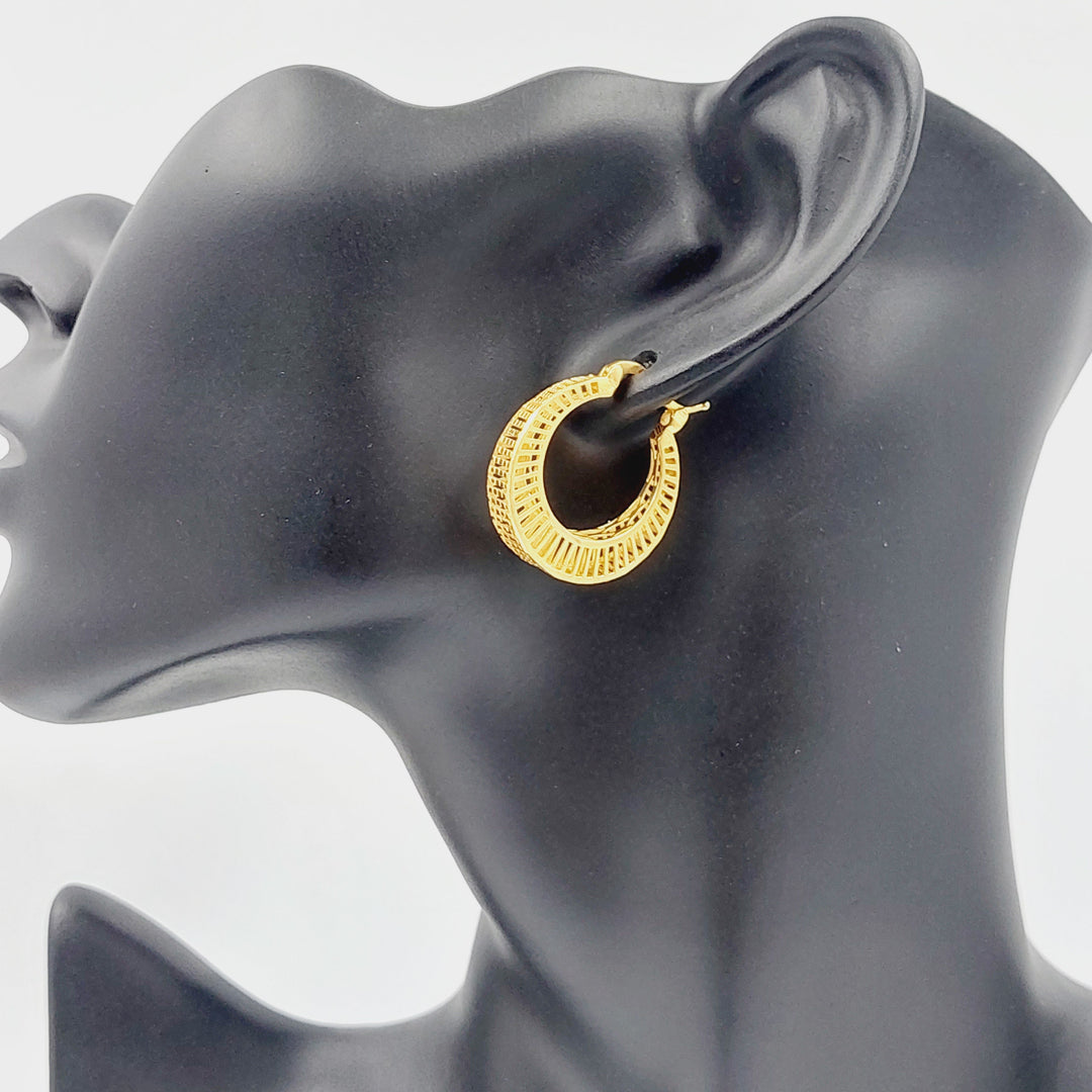 21K Gold Turkish Hoop Earrings by Saeed Jewelry - Image 2