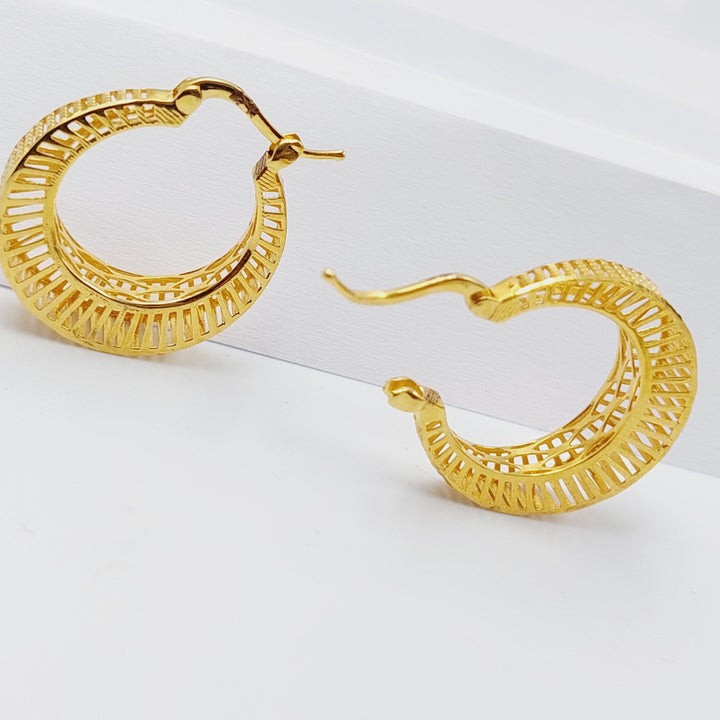 21K Gold Turkish Hoop Earrings by Saeed Jewelry - Image 4