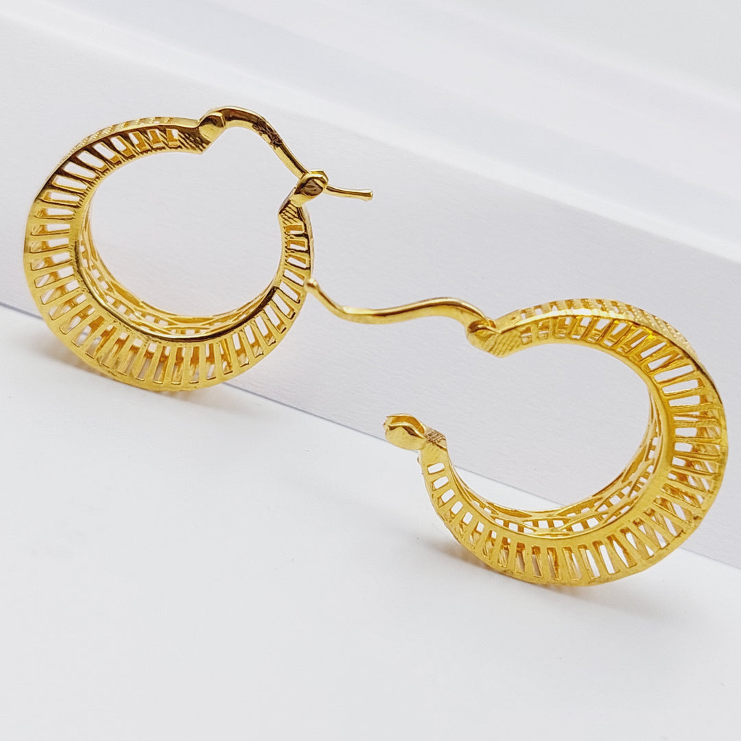 21K Gold Turkish Hoop Earrings by Saeed Jewelry - Image 5