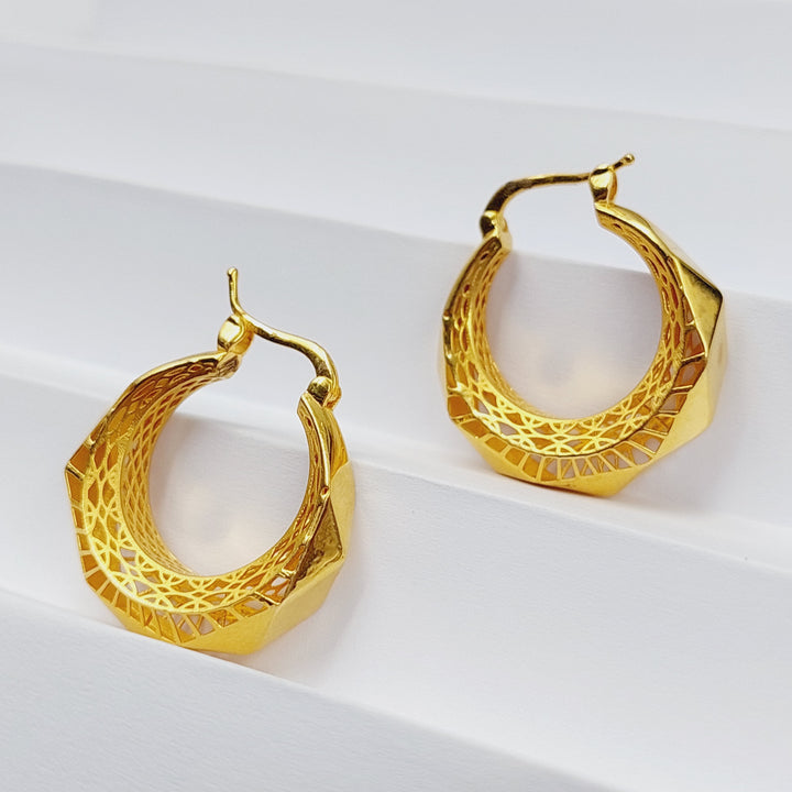 21K Gold Turkish Hoop Earrings by Saeed Jewelry - Image 5