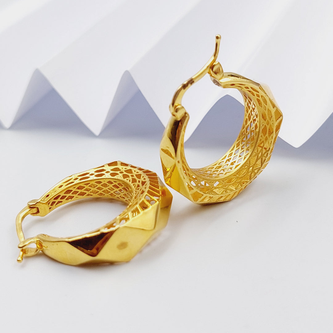 21K Gold Turkish Hoop Earrings by Saeed Jewelry - Image 6