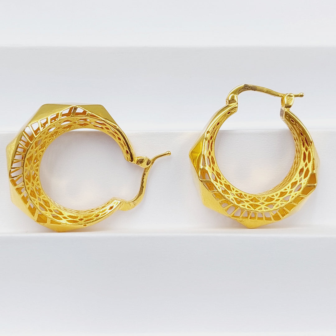 Turkish Hoop Earrings  Made Of 21K Yellow Gold by Saeed Jewelry-28990