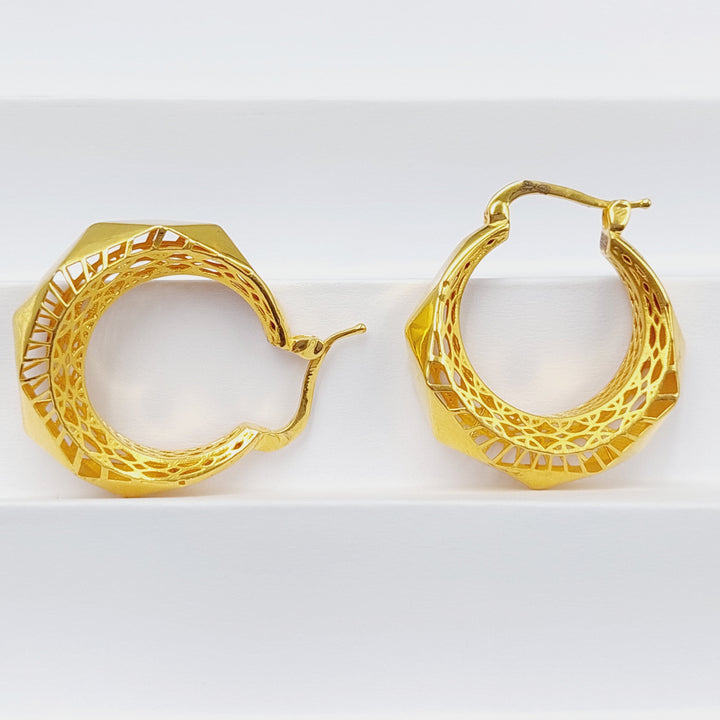 Turkish Hoop Earrings  Made Of 21K Yellow Gold by Saeed Jewelry-28990