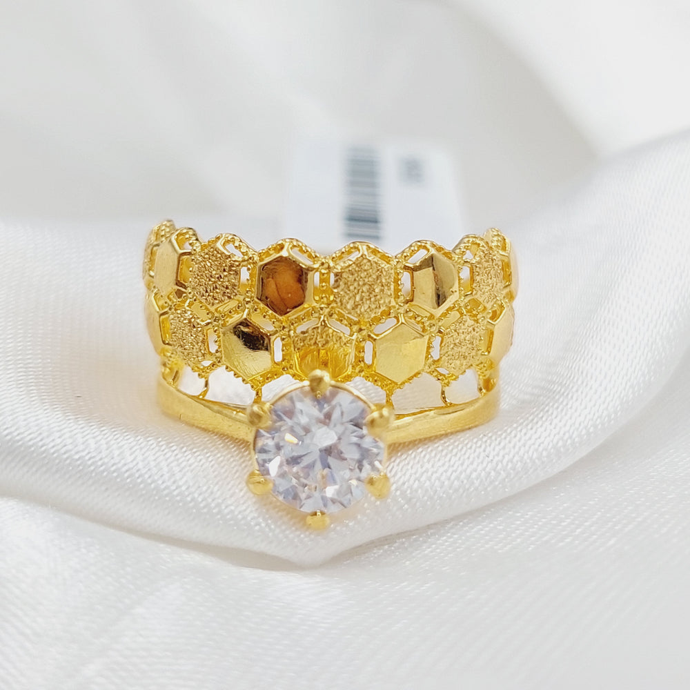 21K Gold Twins Engagement Ring by Saeed Jewelry - Image 2