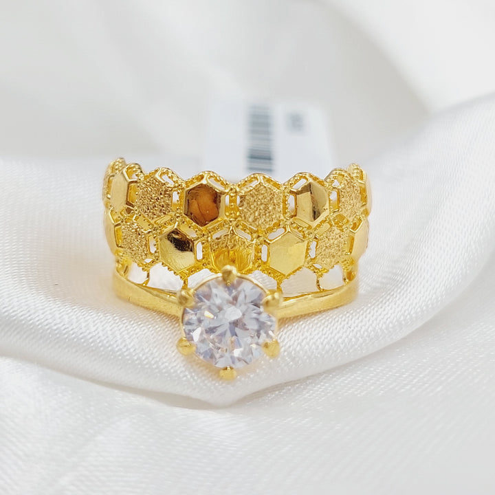 21K Gold Twins Engagement Ring by Saeed Jewelry - Image 2