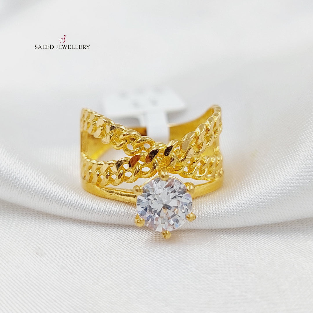 21K Gold Twins Wedding Ring by Saeed Jewelry - Image 4