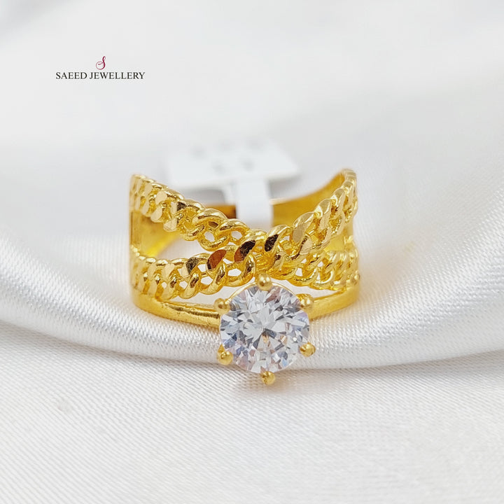 21K Gold Twins Wedding Ring by Saeed Jewelry - Image 4