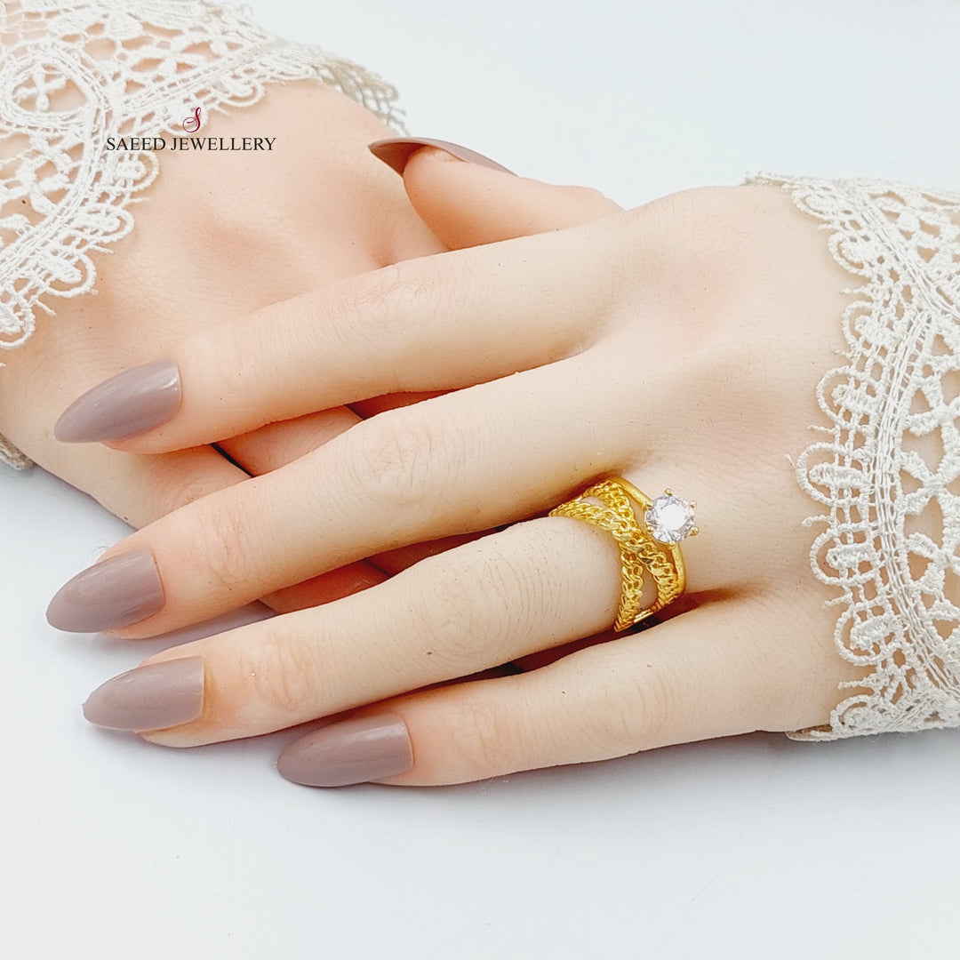 21K Gold Twins Wedding Ring by Saeed Jewelry - Image 5