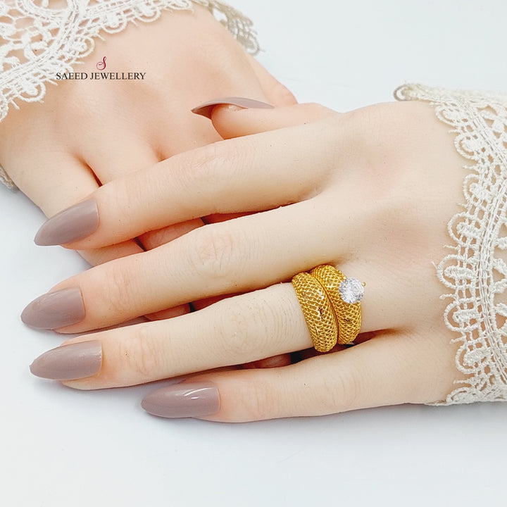 21K Gold Twins Wedding Ring by Saeed Jewelry - Image 2