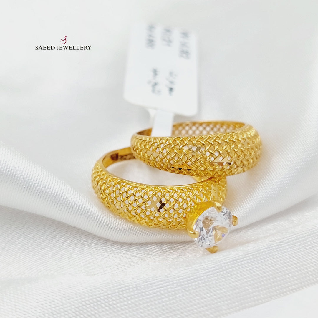 21K Gold Twins Wedding Ring by Saeed Jewelry - Image 3