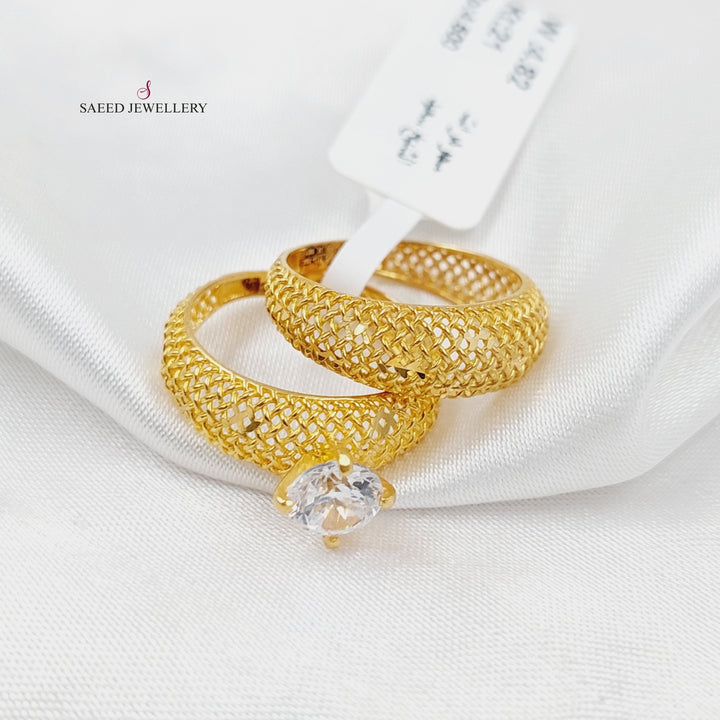 21K Gold Twins Wedding Ring by Saeed Jewelry - Image 4