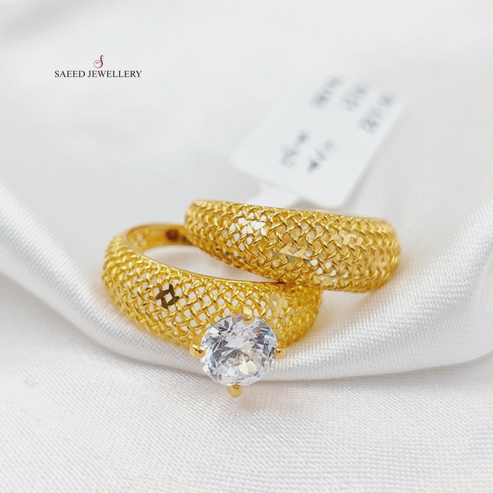 21K Gold Twins Wedding Ring by Saeed Jewelry - Image 6