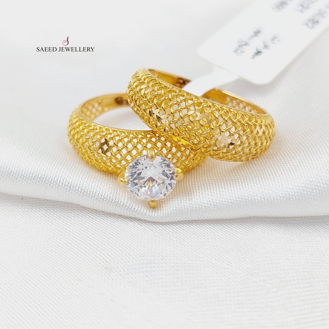 21K Gold Twins Wedding Ring by Saeed Jewelry - Image 1