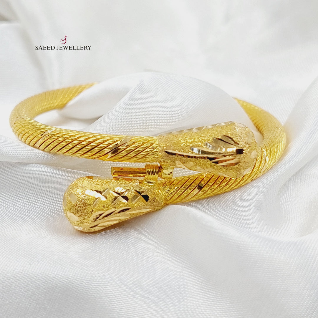 21K Gold Twisted Bangle Bracelet by Saeed Jewelry - Image 5