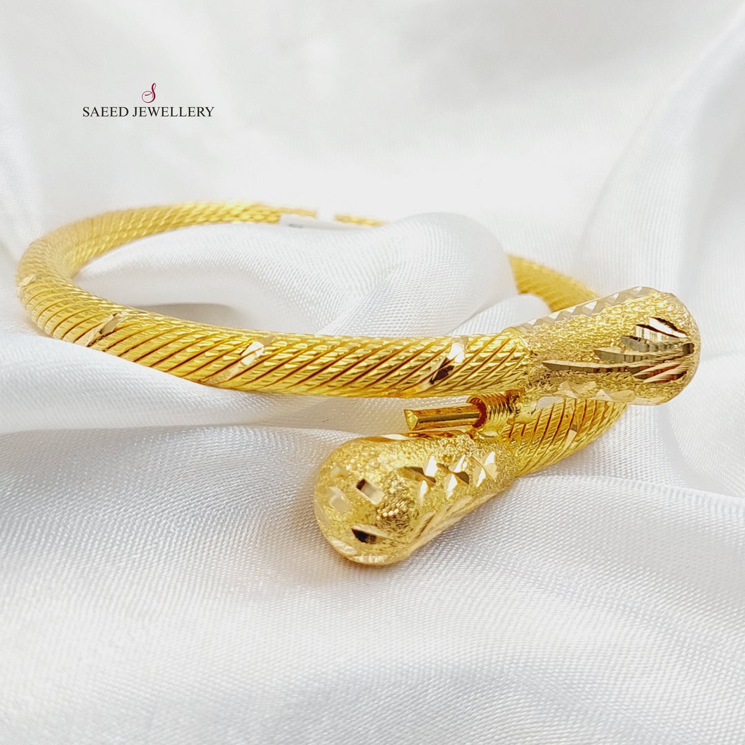 21K Gold Twisted Bangle Bracelet by Saeed Jewelry - Image 6