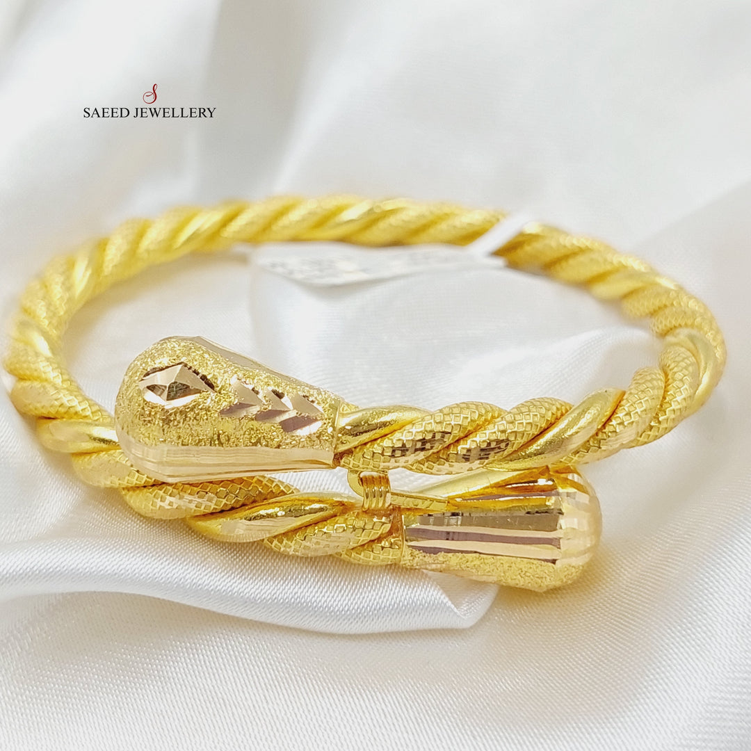 21K Gold Twisted Bangle Bracelet by Saeed Jewelry - Image 14