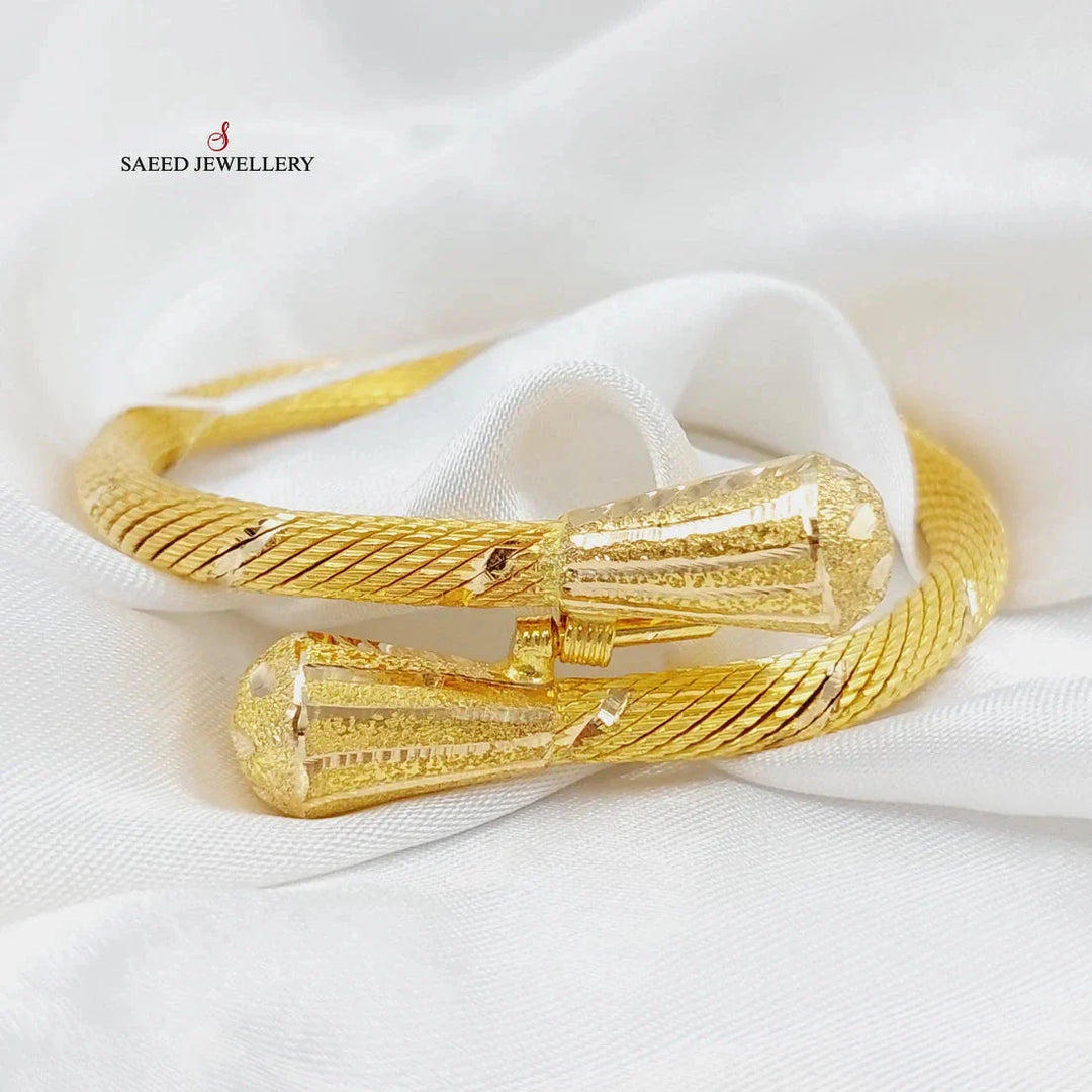 21K Gold Twisted Bracelet by Saeed Jewelry - Image 3