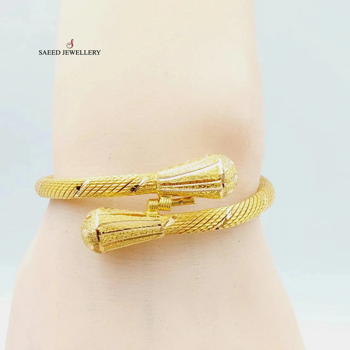 21K Gold Twisted Bracelet by Saeed Jewelry - Image 4