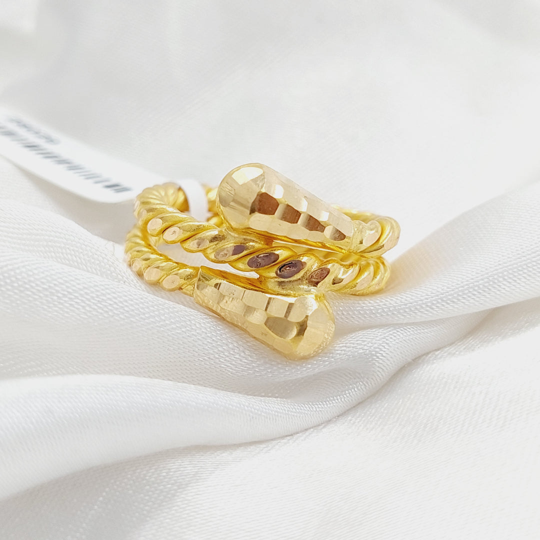 Twisted Ring Made Of 21K Yellow Gold by Saeed Jewelry-28029