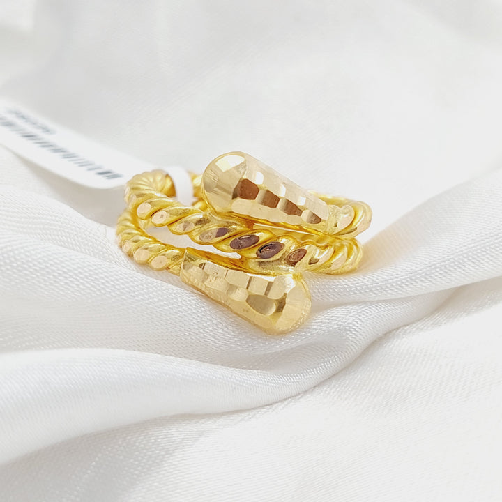 Twisted Ring Made Of 21K Yellow Gold by Saeed Jewelry-28029