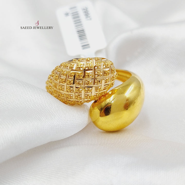 21K Gold Twisted Ring by Saeed Jewelry - Image 1