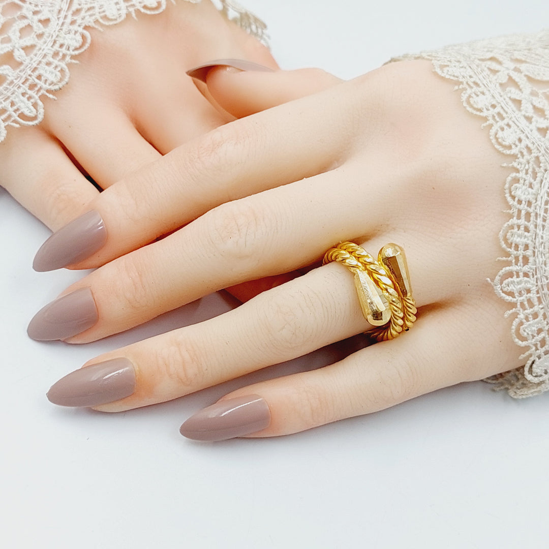 21K Gold Twisted Ring by Saeed Jewelry - Image 4