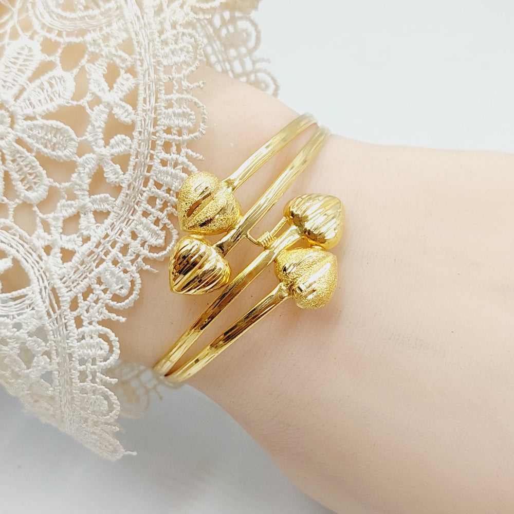 21K Gold Two Ranges Heart Bracelet by Saeed Jewelry - Image 2